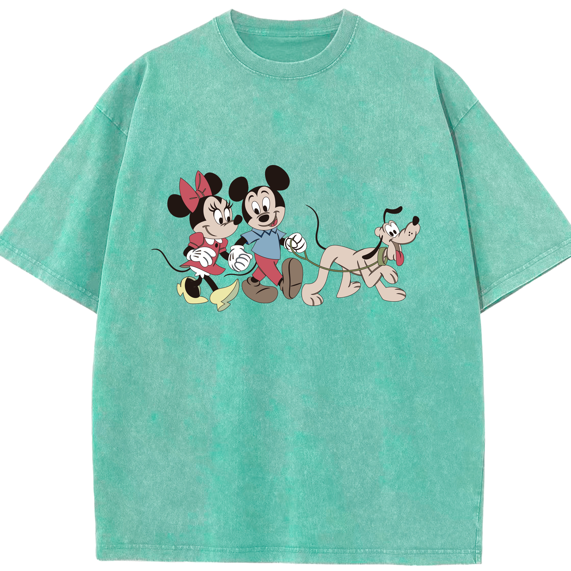 （画像用） ミッキーマウス Mickey Mouse 綿100% ヴィンテージ風 半袖Tシャツ（フロントプリント）